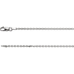 18-inch Diamond Cut Cable Chain with Lobster Clasp - Sterling Silver