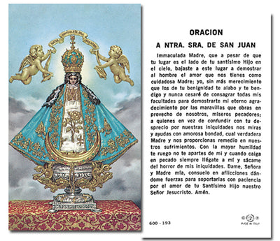 100-Pack - Virgen De San Juan Holy Card