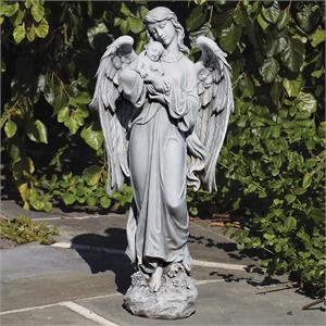 25.5-Inch Angel Holding Baby Garden Statue - View 2