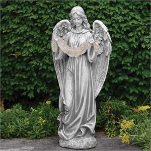 16.75-Inch Led Angel With Flower Garland - View 2
