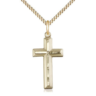 14kt Gold Filled Cross Medal Catholic Jewelry Engraved Catholic Saint Jewelry