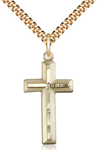 14kt Gold Filled Cross Medal Catholic Jewelry Engraved Catholic Saint Jewelry