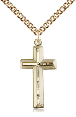 14kt Gold Filled Cross Medal Catholic Jewelry Engraved Catholic Saint Jewelry