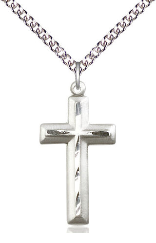 Sterling Silver Cross Medal Catholic Jewelry Engraved Catholic Saint Jewelry