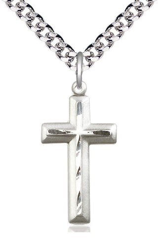 Sterling Silver Cross Medal Catholic Jewelry Engraved Catholic Saint Jewelry