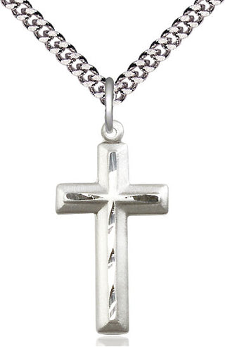 Sterling Silver Cross Medal Catholic Jewelry Engraved Catholic Saint Jewelry
