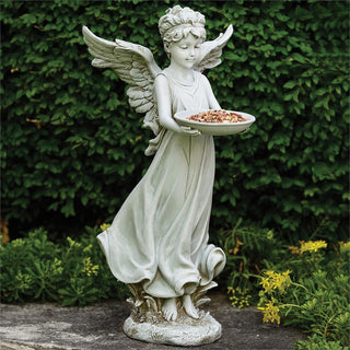18-Inch Angel Birdfeeder Garden Statue