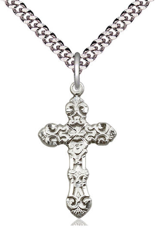 Pewter Cross Medal Catholic Jewelry Engraved Catholic Saint Jewelry