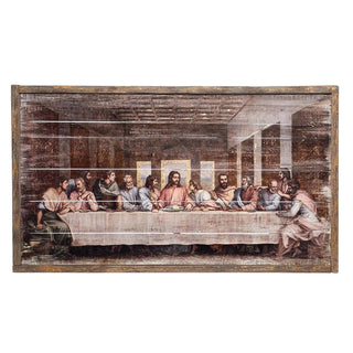 21-Inch The Last Supper Framed Panel With Leafing