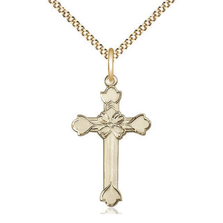 14kt Gold Filled Cross Medal Catholic Jewelry Engraved Catholic Saint Jewelry