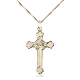14kt Gold Filled Cross Medal Catholic Jewelry Engraved Catholic Saint Jewelry