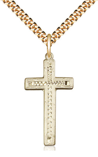 14kt Gold Filled Cross Medal Catholic Jewelry Engraved Catholic Saint Jewelry