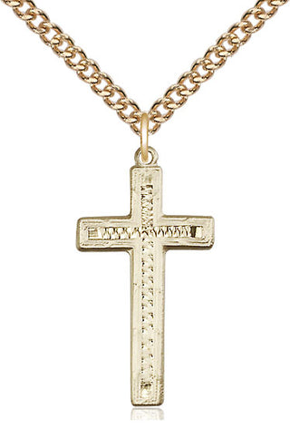 14kt Gold Filled Cross Medal Catholic Jewelry Engraved Catholic Saint Jewelry