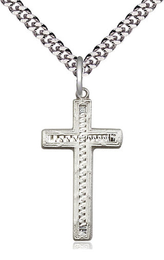 Sterling Silver Cross Medal Catholic Jewelry Engraved Catholic Saint Jewelry