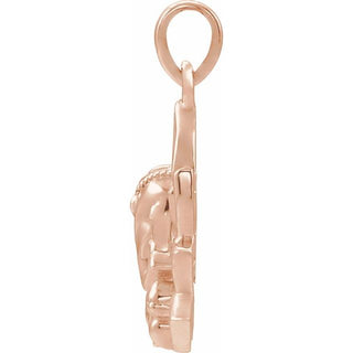14K Rose 19.3x15.7 mm Ganesha Pendant