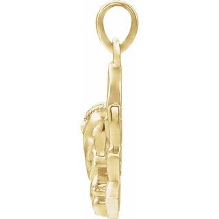 14K Yellow 19.3x15.7 mm Ganesha Pendant
