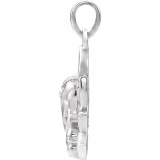 14K White 19.3x15.7 mm Ganesha Pendant