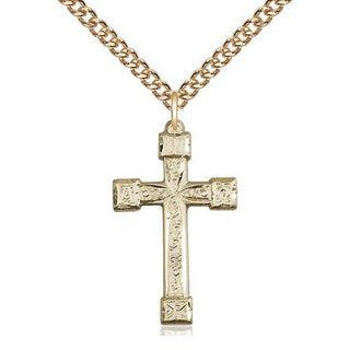 14kt Gold Filled Cross Medal Catholic Jewelry Engraved Catholic Saint Jewelry