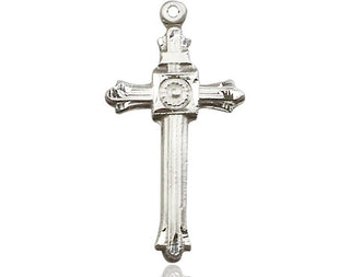 Pewter Cross Medal Engraved Catholic Saint Jewelry