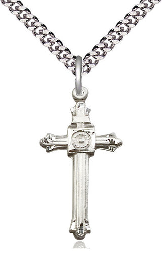 Pewter Cross Medal Catholic Jewelry Engraved Catholic Saint Jewelry