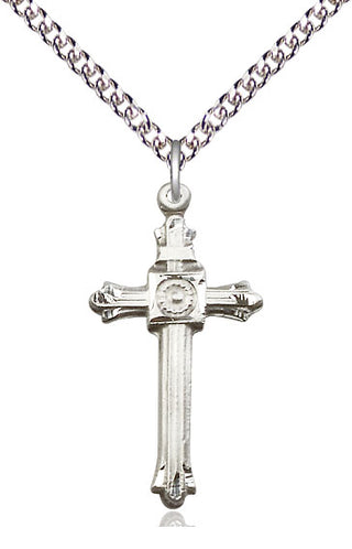 Sterling Silver Cross Medal Catholic Jewelry Engraved Catholic Saint Jewelry