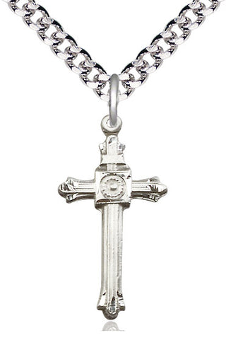 Sterling Silver Cross Medal Catholic Jewelry Engraved Catholic Saint Jewelry