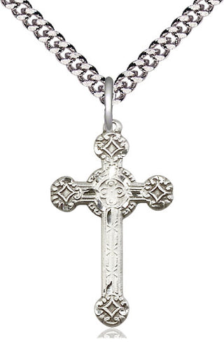 Sterling Silver Cross Medal Catholic Jewelry Engraved Catholic Saint Jewelry