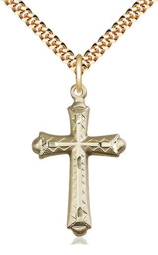14kt Gold Filled Cross Medal Catholic Jewelry Engraved Catholic Saint Jewelry
