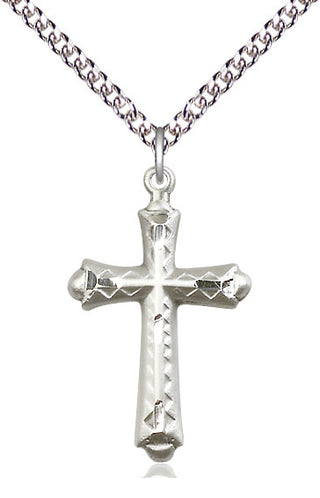 Sterling Silver Cross Medal Catholic Jewelry Engraved Catholic Saint Jewelry