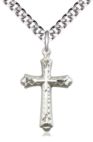 Sterling Silver Cross Medal Catholic Jewelry Engraved Catholic Saint Jewelry