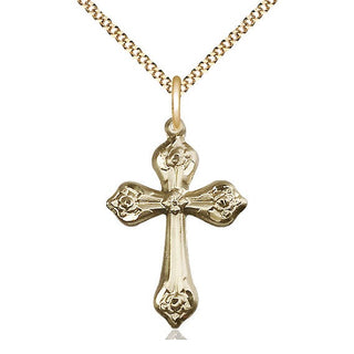 14kt Gold Filled Cross Medal Catholic Jewelry Engraved Catholic Saint Jewelry