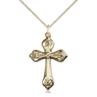 14kt Gold Filled Cross Medal Catholic Jewelry Engraved Catholic Saint Jewelry