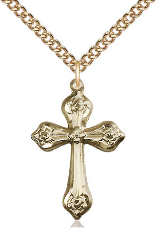 14kt Gold Filled Cross Medal Catholic Jewelry Engraved Catholic Saint Jewelry