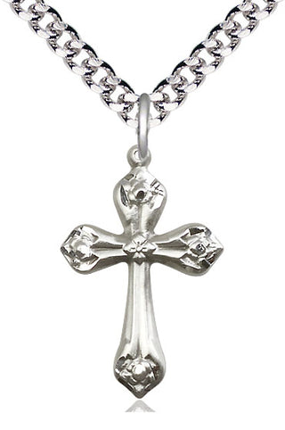 Sterling Silver Cross Medal Catholic Jewelry Engraved Catholic Saint Jewelry