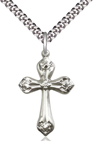 Sterling Silver Cross Medal Catholic Jewelry Engraved Catholic Saint Jewelry