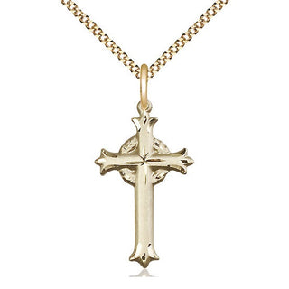 14kt Gold Filled Cross Medal Catholic Jewelry Engraved Catholic Saint Jewelry