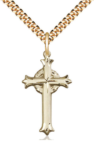 14kt Gold Filled Cross Medal Catholic Jewelry Engraved Catholic Saint Jewelry