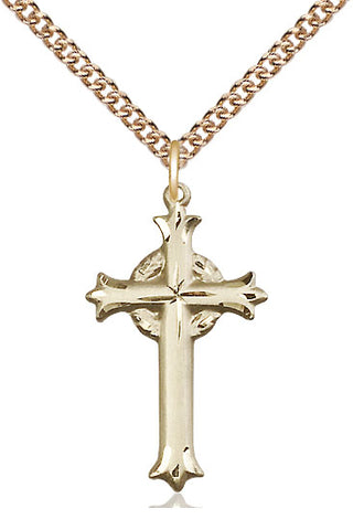 14kt Gold Filled Cross Medal Catholic Jewelry Engraved Catholic Saint Jewelry