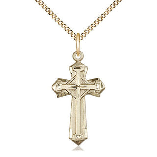 14kt Gold Filled Cross Medal Catholic Jewelry Engraved Catholic Saint Jewelry
