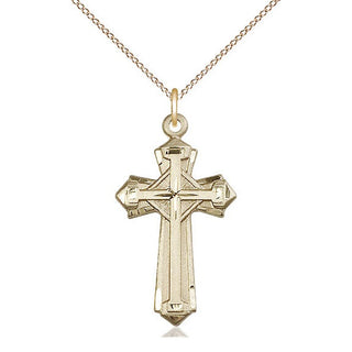 14kt Gold Filled Cross Medal Catholic Jewelry Engraved Catholic Saint Jewelry