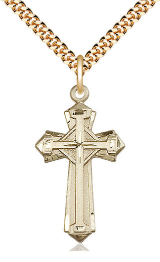 14kt Gold Filled Cross Medal Catholic Jewelry Engraved Catholic Saint Jewelry