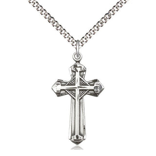 Pewter Cross Medal Catholic Jewelry Engraved Catholic Saint Jewelry
