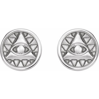 Platinum Eye of Providence Earrings 