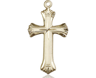 14kt Gold Filled Cross Medal Engraved Catholic Saint Jewelry