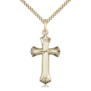 14kt Gold Filled Cross Medal Catholic Jewelry Engraved Catholic Saint Jewelry