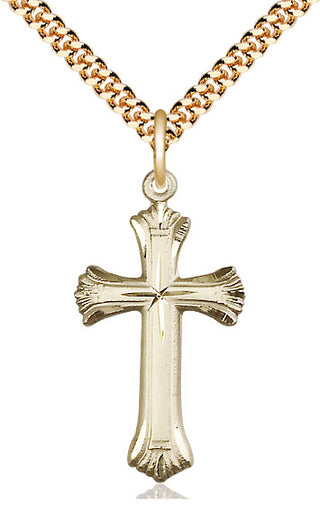14kt Gold Filled Cross Medal Catholic Jewelry Engraved Catholic Saint Jewelry