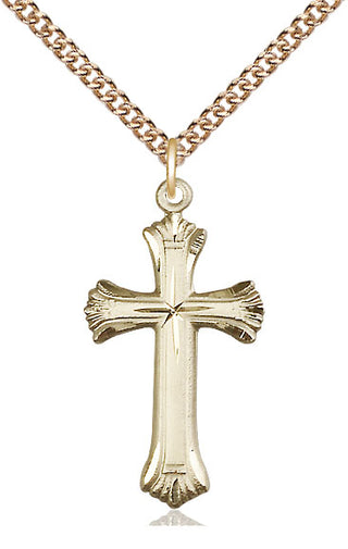 14kt Gold Filled Cross Medal Catholic Jewelry Engraved Catholic Saint Jewelry