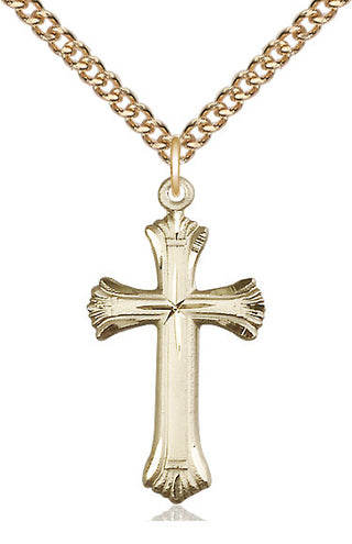 14kt Gold Filled Cross Medal Catholic Jewelry Engraved Catholic Saint Jewelry