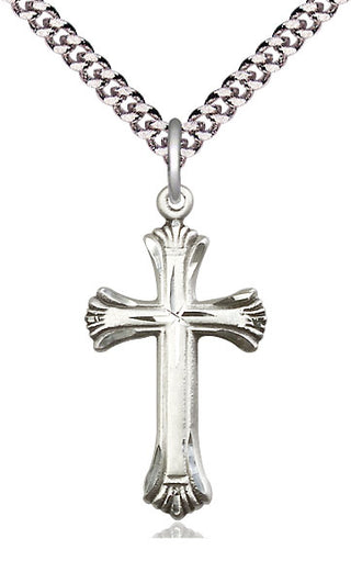 Sterling Silver Cross Medal Catholic Jewelry Engraved Catholic Saint Jewelry