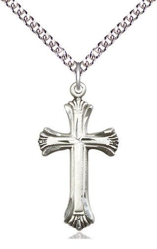 Sterling Silver Cross Medal Catholic Jewelry Engraved Catholic Saint Jewelry